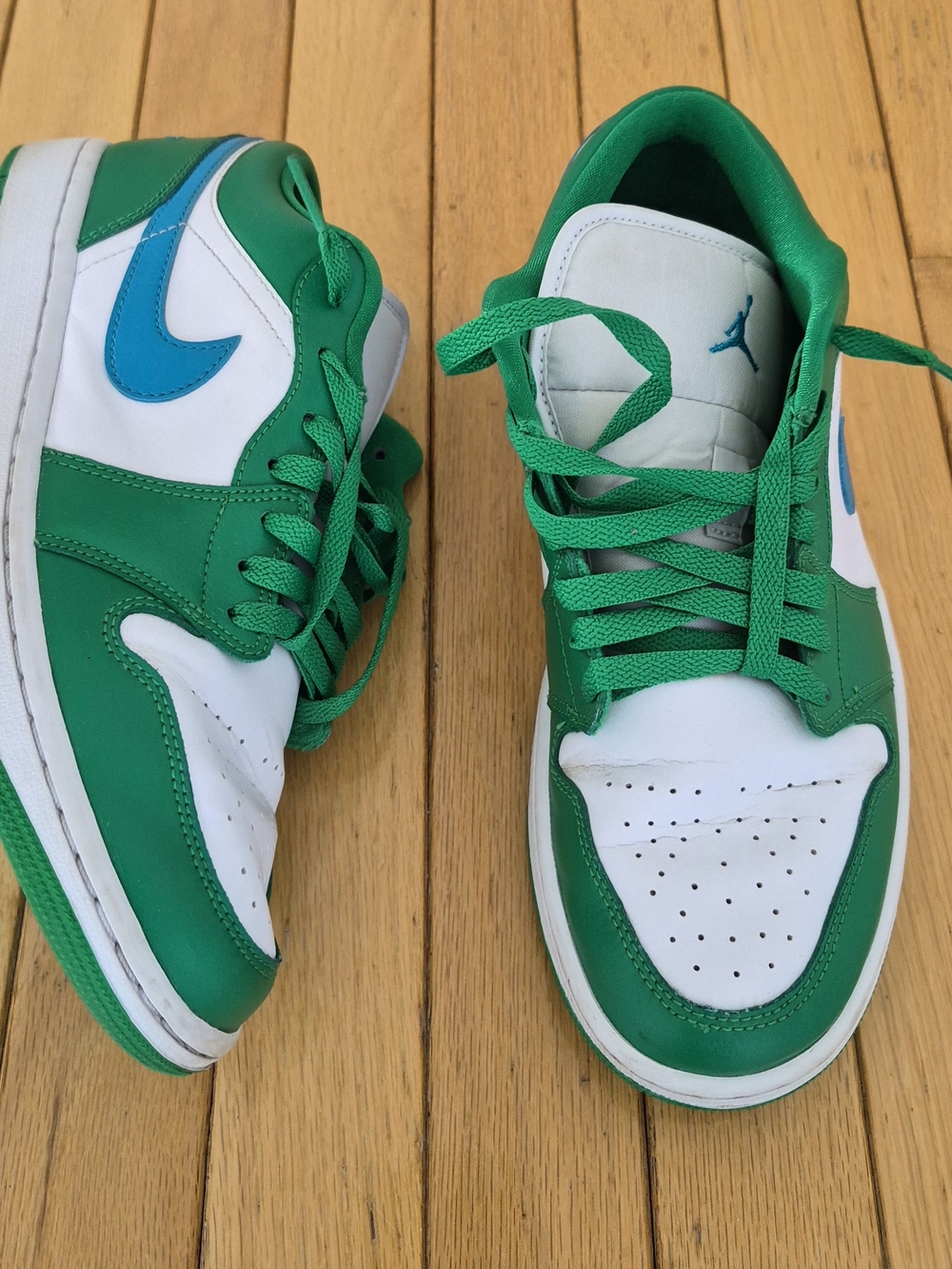 Jordan 1 Low Lucky Green Aquatone Women’s 10.5 Gorpcore Streetwear Dark Academia - Picture 10 of 12